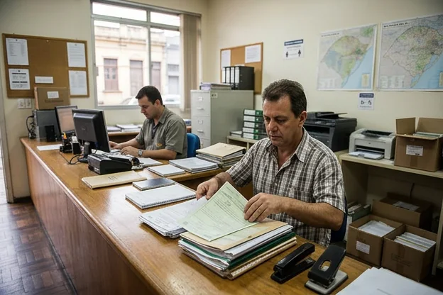 Cliente organizando documentos para apresentar a despachante.